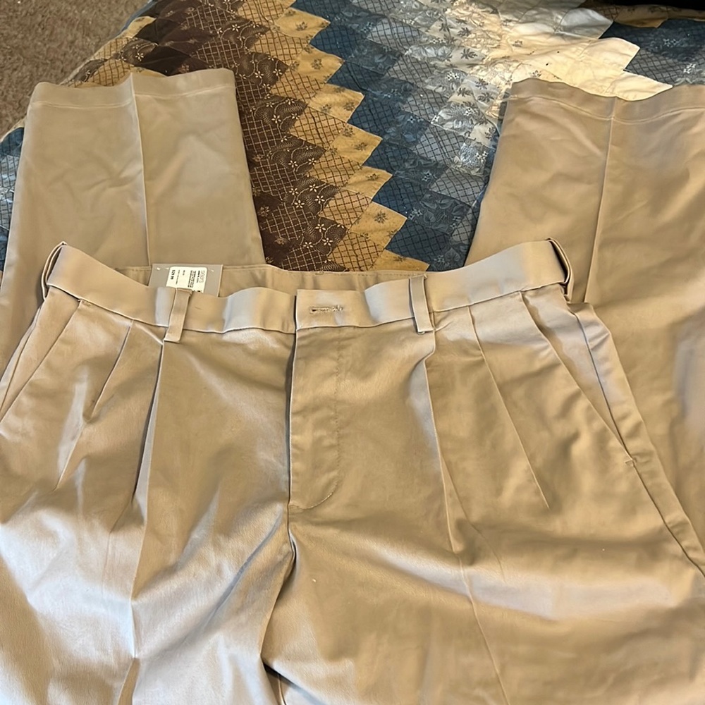 David Taylor pleated dress khakis